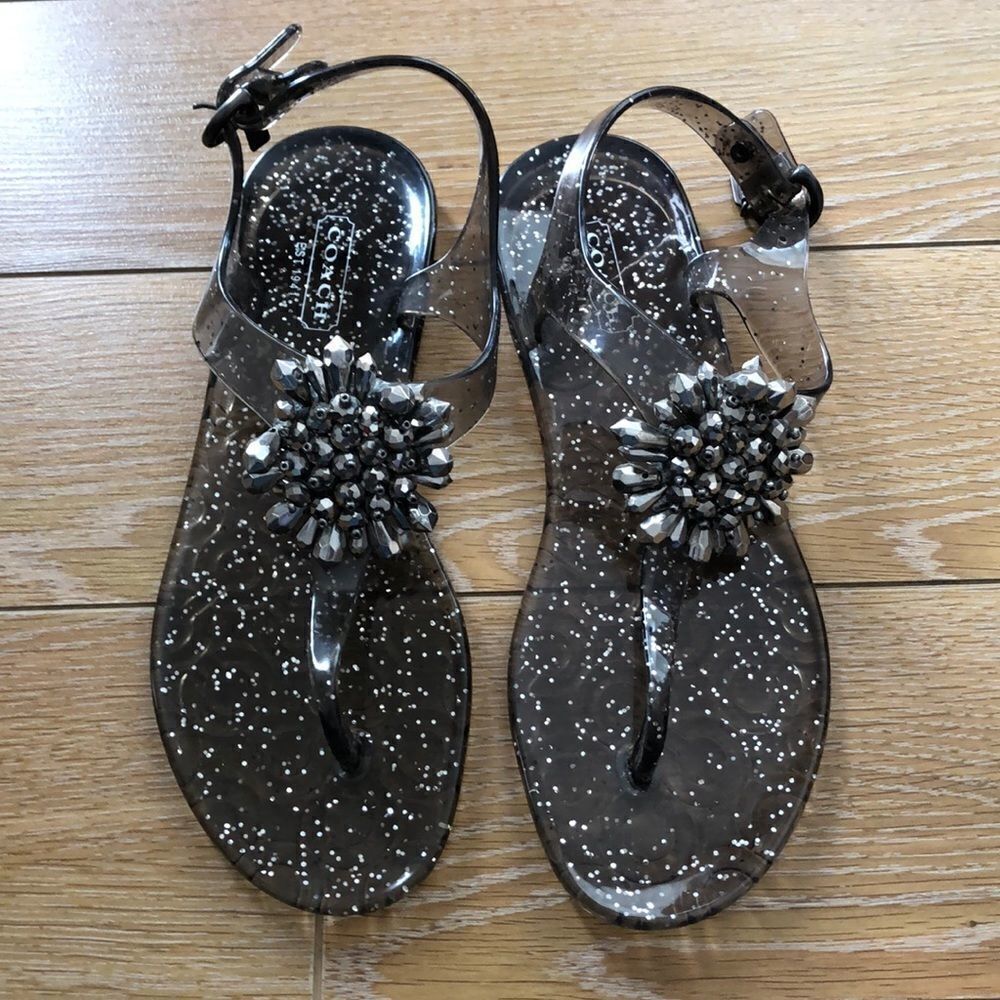 COACH Women's Hilda Glitter Jelly Sandal